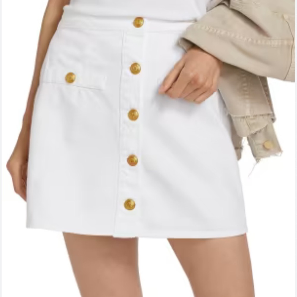 L’AGENCE Kris White Denim Miniskirt